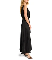 NIC + ZOE Bianca Woven V-Neck Sleeveless Blouson Maxi Dress