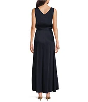 NIC + ZOE Bianca Woven V-Neck Sleeveless Blouson Maxi Dress