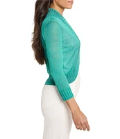 NIC + ZOE Bolero Lightweight Knit Open Front 3/4 Sleeve Cardigan