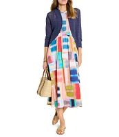 NIC + ZOE Bolero Lightweight Knit Open Front 3/4 Sleeve Cardigan