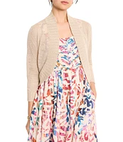 NIC + ZOE Bolero Lightweight Knit Open Front 3/4 Sleeve Cardigan