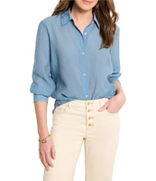 NIC + ZOE Breeze Point Collar Bracelet Sleeve Button Front Shirt