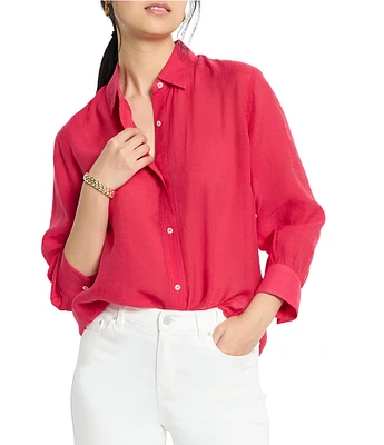 NIC + ZOE Breeze Point Collar Bracelet Sleeve Button Front Shirt