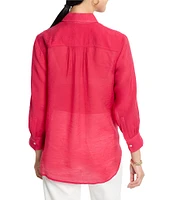 NIC + ZOE Breeze Point Collar Bracelet Sleeve Button Front Shirt