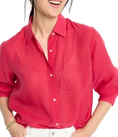 NIC + ZOE Breeze Point Collar Bracelet Sleeve Button Front Shirt