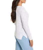 NIC + ZOE Breezy Texture V-Neck Long Sleeve Pullover Top