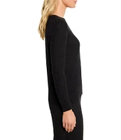 NIC + ZOE Breezy Texture V-Neck Long Sleeve Pullover Top