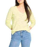 NIC + ZOE Breezy Texture V-Neck Long Sleeve Sweater