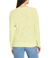 NIC + ZOE Breezy Texture V-Neck Long Sleeve Sweater