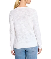 NIC + ZOE Breezy Texture V-Neck Long Sleeve Sweater