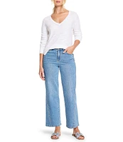 NIC + ZOE Breezy Texture V-Neck Long Sleeve Sweater