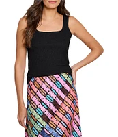 NIC + ZOE Bubble Knit Square Neck Sleeveless Tank
