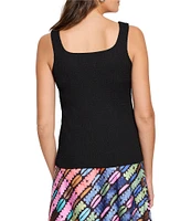 NIC + ZOE Bubble Knit Square Neck Sleeveless Tank