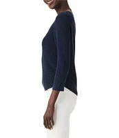 NIC + ZOE Chill Out Knit Scoop Neck 3/4 Sleeve Sweater