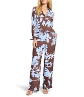 NIC + ZOE Cloud Blossom Point Collar Long Sleeve Button Front Shirt