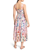 NIC + ZOE Color Wash Sarah Square Neck Sleeveless Fit-And-Flare Midi Dress