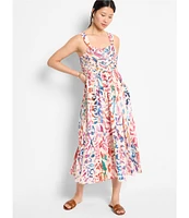 NIC + ZOE Color Wash Sarah Square Neck Sleeveless Fit-And-Flare Midi Dress