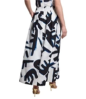 NIC + ZOE Coordinating Iconic Letterpress Pleated Front Slit A-Line Maxi Skirt
