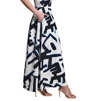 NIC + ZOE Coordinating Iconic Letterpress Pleated Front Slit A-Line Maxi Skirt
