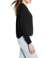 NIC + ZOE Cotton Cashmere Blend Open Front Long Sleeve Shrug Cardigan