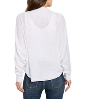 NIC + ZOE Cotton Cashmere Blend Open Front Long Sleeve Shrug Cardigan
