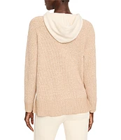 NIC + ZOE Cozy Cable Knit Long Sleeve Hooded Sweater