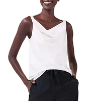 NIC + ZOE Crepe Drape Cowl Neck Sleeveless Tank Top