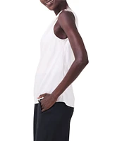 NIC + ZOE Crepe Drape Cowl Neck Sleeveless Tank Top