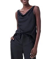 NIC + ZOE Crepe Drape Cowl Neck Sleeveless Tank Top