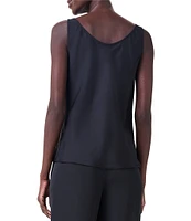 NIC + ZOE Crepe Drape Cowl Neck Sleeveless Tank Top