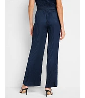 NIC + ZOE Crinkle Crepe Flat Front Wide Leg Pull-On Pants