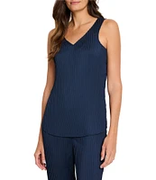 NIC + ZOE Crinkle Crepe V-Neck Sleeveless Tank