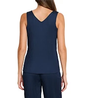 NIC + ZOE Crinkle Crepe V-Neck Sleeveless Tank