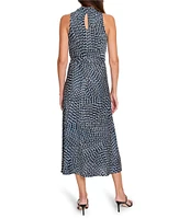 NIC + ZOE Dani Time Warp Woven Cowl Neck Sleeveless Midi Dress