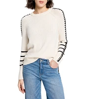 NIC + ZOE Dashing Down Knit Round Neck Long Sleeve Sweater