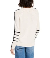 NIC + ZOE Dashing Down Knit Round Neck Long Sleeve Sweater