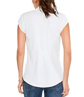 NIC + ZOE Day To Night Woven V-Neck Cap Sleeve High-Low Hem Top