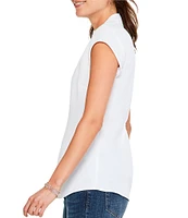 NIC + ZOE Day To Night Woven V-Neck Cap Sleeve High-Low Hem Top