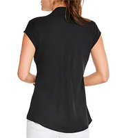 NIC + ZOE Day To Night Woven V-Neck Cap Sleeve High-Low Hem Top