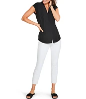 NIC + ZOE Day To Night Woven V-Neck Cap Sleeve High-Low Hem Top