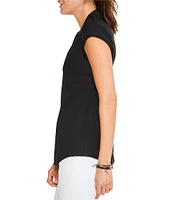 NIC + ZOE Day To Night Woven V-Neck Cap Sleeve High-Low Hem Top