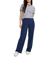 NIC + ZOE Demi Jacquard Crew Neck Short Sleeve Sweater Tee
