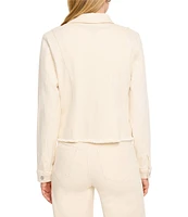 NIC + ZOE Denim Collar Neck Long Sleeve Raw Hem Jacket
