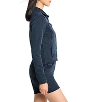NIC + ZOE Denim Look Point Collar Long Sleeve Jacket