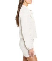 NIC + ZOE Denim Look Point Collar Long Sleeve Jacket