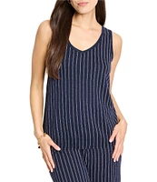 NIC + ZOE Destination Stripe V-Neck Sleeveless Coordinating Tank