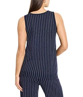 NIC + ZOE Destination Stripe V-Neck Sleeveless Coordinating Tank