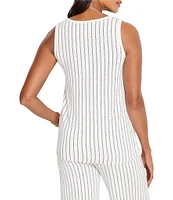 NIC + ZOE Destination Stripe V-Neck Sleeveless Coordinating Tank