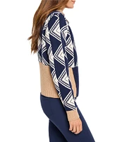 NIC + ZOE Double Diamond Half Zip Long Sleeve Pullover