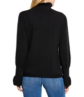 NIC + ZOE Easy Charm Half Zip Collar Long Sleeve Ruffle Trim Sweater